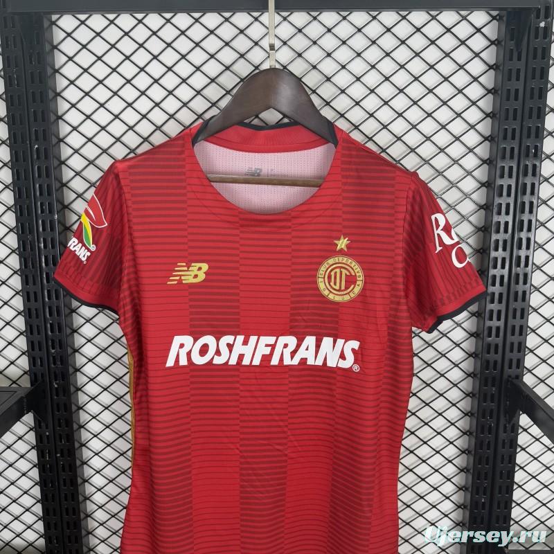 25/26 Deportivo Toluca FC Red Home Short Sleeve Women's Jersey