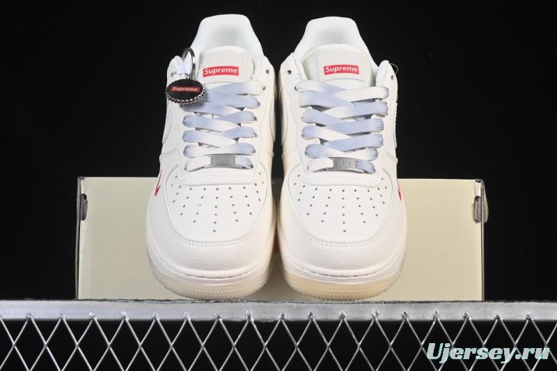 Nike Air Force 1 '07 Low Supreme Collaboration Beige Grey Crystal Sole Casual Sneakers - XX3168-178
