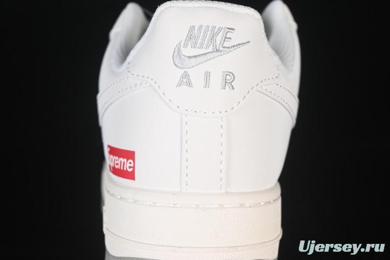 Nike Air Force 1 '07 Low Supreme Collaboration Beige Grey Crystal Sole Casual Sneakers - XX3168-178