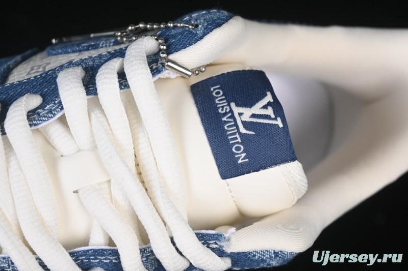 Nike Air Force 1 '07 Low LV Collaboration White Navy Blue Casual Sneakers - YF9511-813