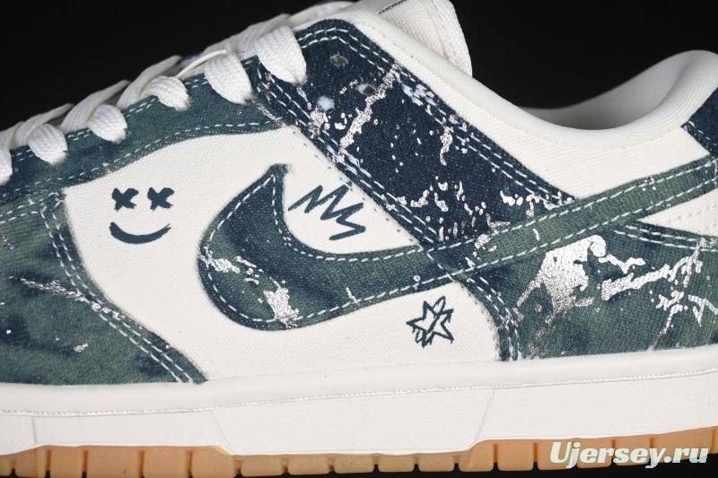 Nike SB Dunk Low Military Green Woven Custom Low-Top Casual Skate Shoes - SC0601-464