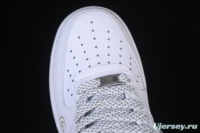 Nike Air Force 1 '07 Low Gucci Collaboration Light Gray Denim Glow-in-the-Dark Low-Top Casual Sneakers - XX3168-197