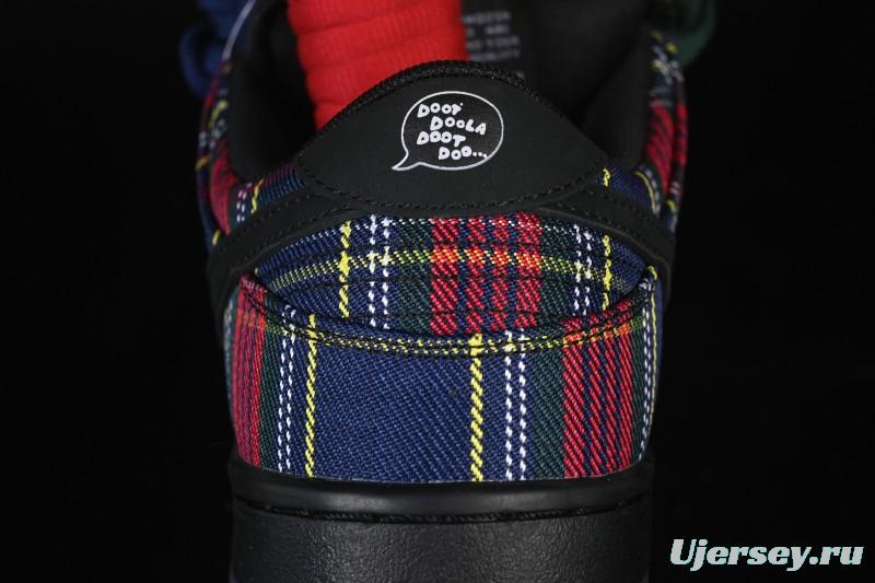 Nike SB Dunk Low Nardwuar Collaboration Scottish Plaid Low-Top Casual Skate Shoes - II1493-600