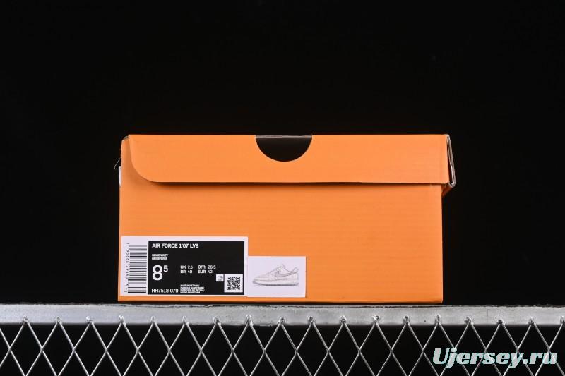 Nike Air Force 1 '07 Low LV Collaboration Printed Beige Swoosh Casual Low-Top Sneakers - HH7518-079