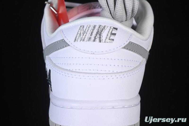 Nike Supreme x Dunk SB Dunk Low White Low-Top Casual Skate Shoes - HQ8487-100