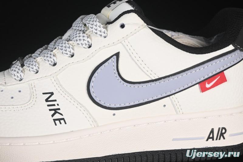 Nike Air Force 1'07 Low Beige Gray Black Letter Casual Sneakers - JS8028-018