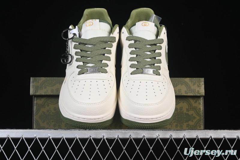 Nike Air Force 1'07 Low Gucci Collaboration Military Green Multi-Color Low-Top Casual Sneakers - XX3168-211