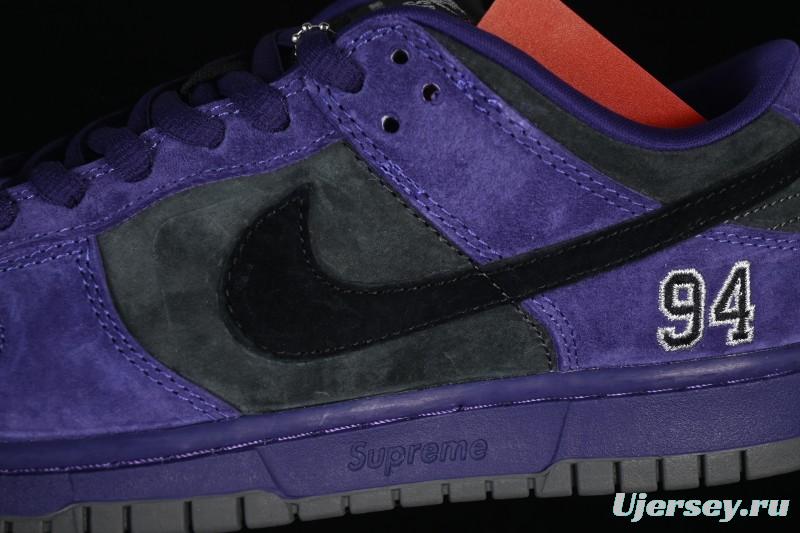 Nike Supreme Dunk SB Dunk Low Casual Skate Shoes Grey Purple - HQ8487-500