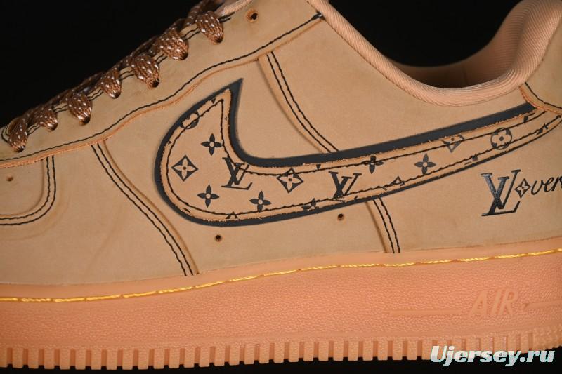 Nike Air Force 1 '07 Low LV Collaboration Wheat Print Casual Sneakers - DK0188-082