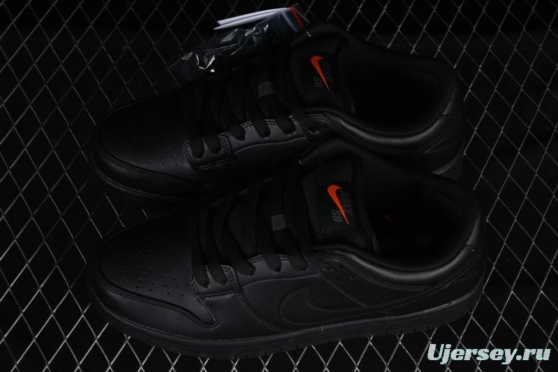 Nike SB Dunk Low Pro ISO Triple Black Skate Shoes - FJ1674-001
