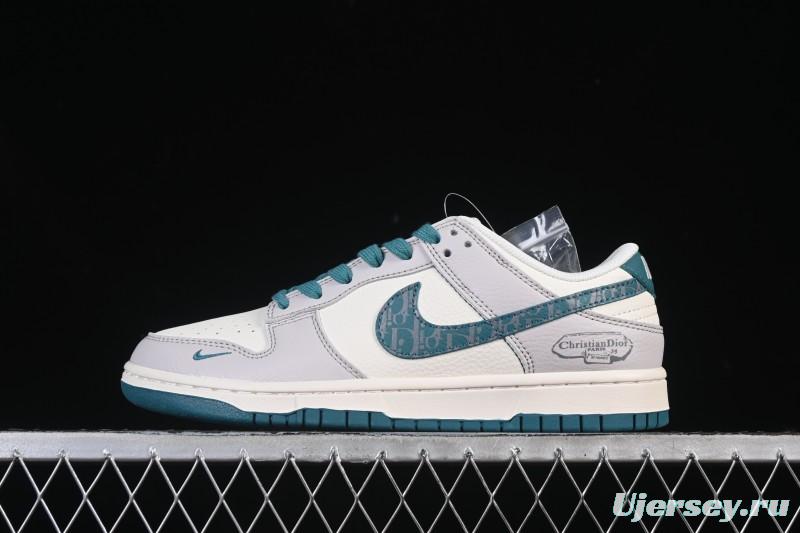 Nike SB Dunk Low Dior Collaboration White Gray Anniversary High-End Custom Low-Top Casual Skate Shoes ZH2588-277