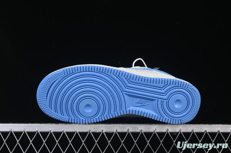 Nike Air Force 1 '07 Low Balenciaga Collaboration White Blue Gold Casual Sneakers - YF9511-803