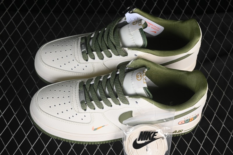 Nike Air Force 1'07 Low Gucci Collaboration Military Green Multi-Color Low-Top Casual Sneakers - XX3168-211