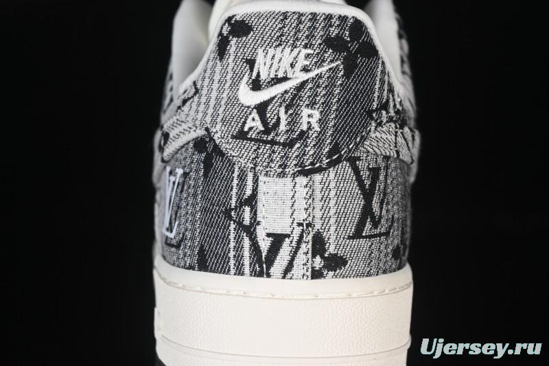 Nike Air Force 1 '07 Low LV Collaboration Gray Floral Canvas Casual Sneakers - DF0188-077