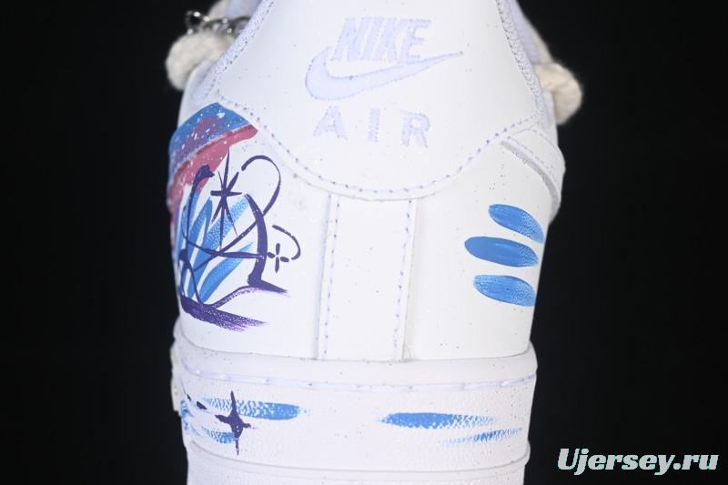Nike Air Force 1'07 Low Libra Hand-Painted Zodiac Series Low-Top Casual Sneakers - 9231023