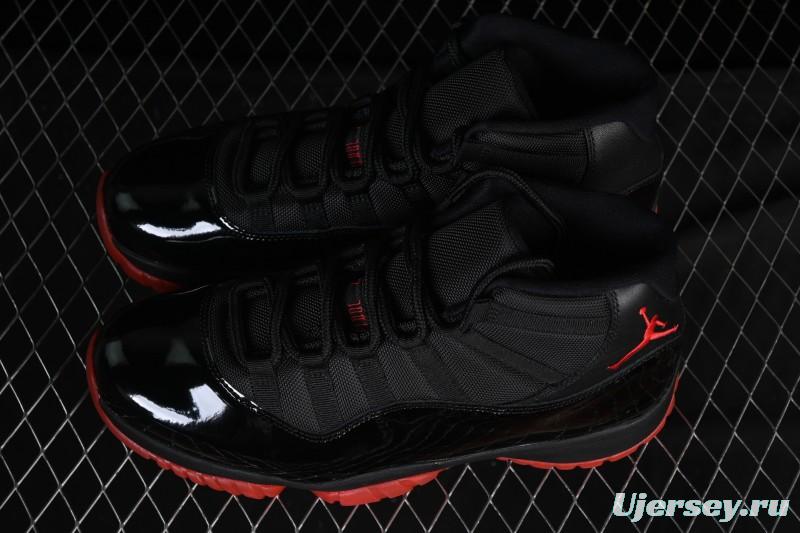 Nike Air Jordan 11 Retro Black Red Basketball Shoes - 378037-326