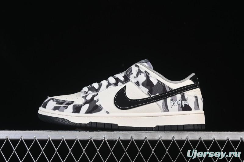 Nike SB Dunk Low Grey Camouflage Anniversary Custom Low-Top Casual Skate Shoes - SR2025-002