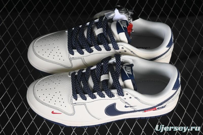 Nike SB Dunk Low Supreme Collaboration Light Blue Swoosh Low-Top Casual Skate Shoes - HH7518-083