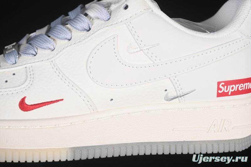 Nike Air Force 1 '07 Low Supreme Collaboration Beige Grey Crystal Sole Casual Sneakers - XX3168-178
