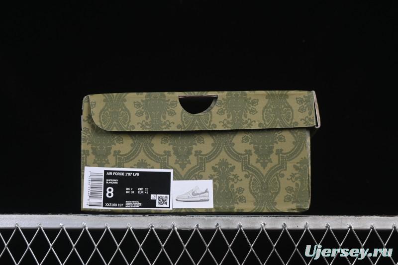 Nike Air Force 1 '07 Low Gucci Collaboration Light Gray Denim Glow-in-the-Dark Low-Top Casual Sneakers - XX3168-197