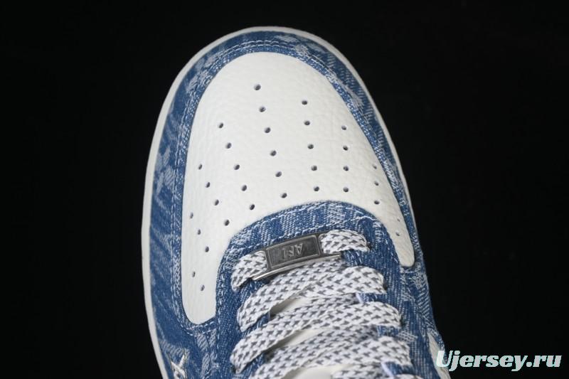 Nike Air Force 1'07 Low LV Collaboration White Denim Blue Casual Sneakers - YF9511-815