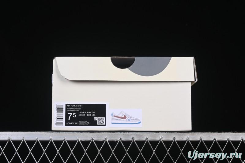 Nike Air Force 1'07 Low Gucci Collaboration White Red Blue Low-Top Casual Sneakers - SC0601-572