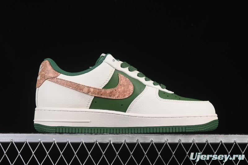Nike Air Force 1 '07 Low Stone Island Collaboration Beige Green Floral Casual Sneakers - JP8028-010