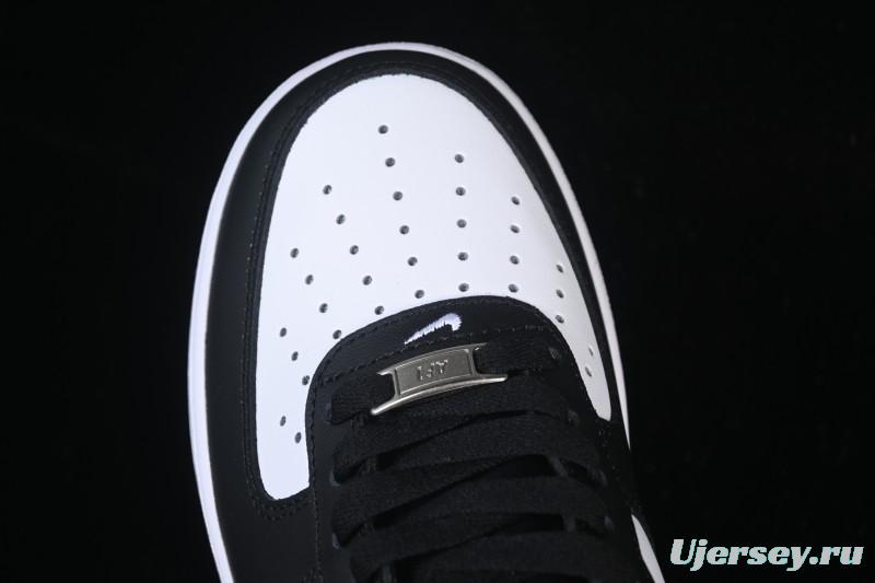 Nike Air Force 1'07 Low Black White Cracked Leather Casual Sneakers - ZH0316-118