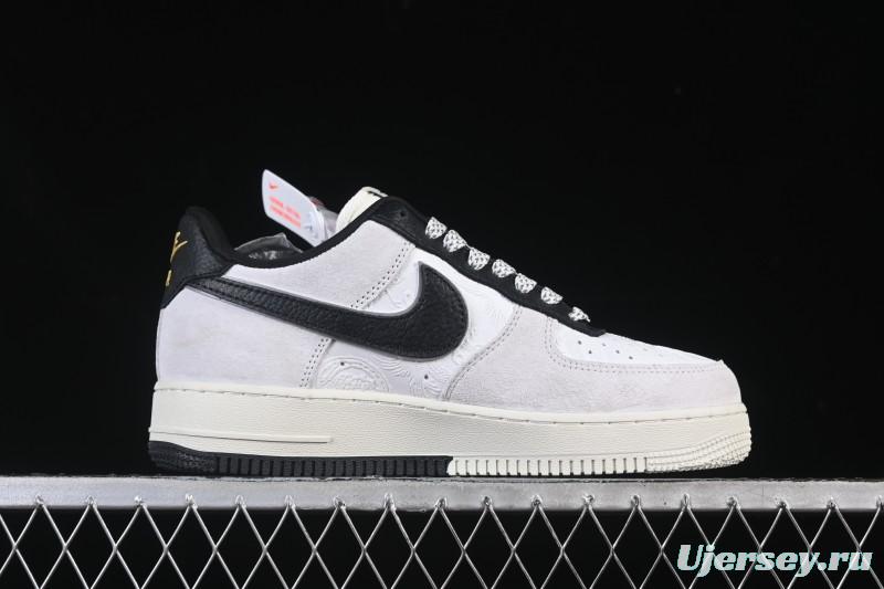 Nike Air Force 1'07 Low Casual Sneakers in White Black Gray - YF9511-805