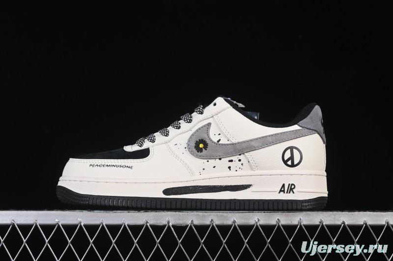 Nike Air Force 1 '07 Low G-Dragon Collaboration Daisy Beige Black Grey Casual Sneakers - QW5606-265