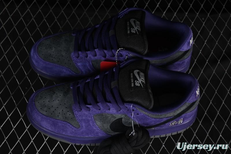 Nike Supreme x Dunk SB Dunk Low Casual Skate Shoes Gray Purple - HQ8487-500