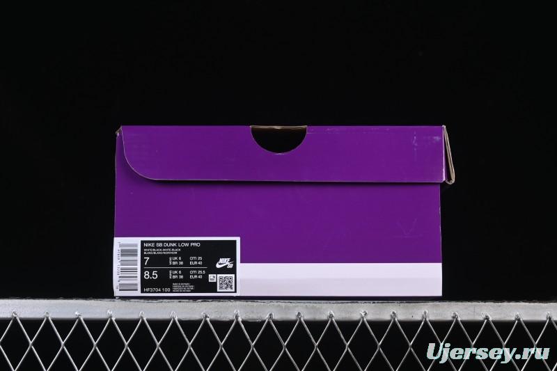 Nike SB Dunk Low Classic White Black Low-Top Casual Skate Shoes HF3704-100