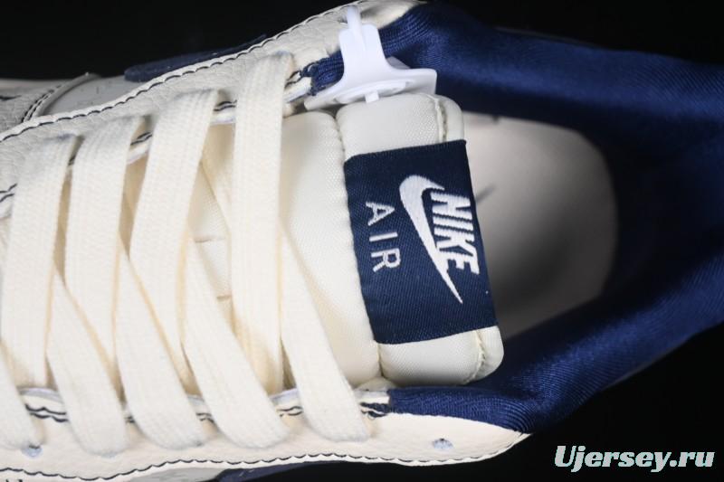 Nike Air Force 1 '07 Low LV Collaboration Print Light Blue Swoosh Casual Sneakers - MZ9588-817