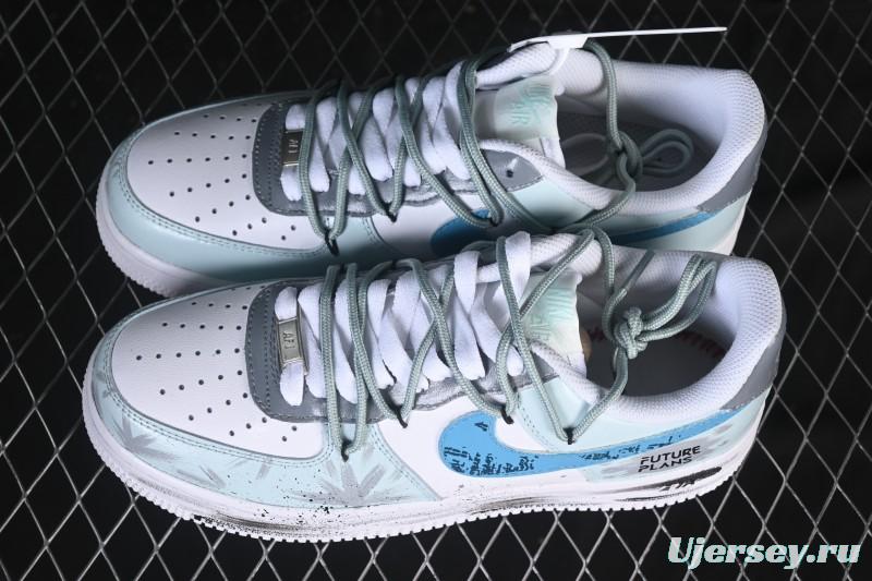 Nike Air Force 1'07 Low Grey Tune Era Hand-Painted Graffiti Casual Sneakers - LJ8822-202