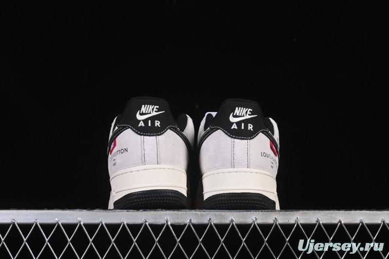 Nike Air Force 1 '07 Low LV Collaboration Black Swoosh Woven Label Casual Sneakers - CX5050-Y23