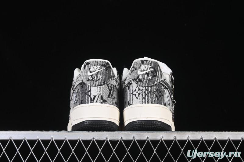 Nike Air Force 1 '07 Low LV Collaboration Gray Floral Canvas Casual Sneakers - DF0188-077