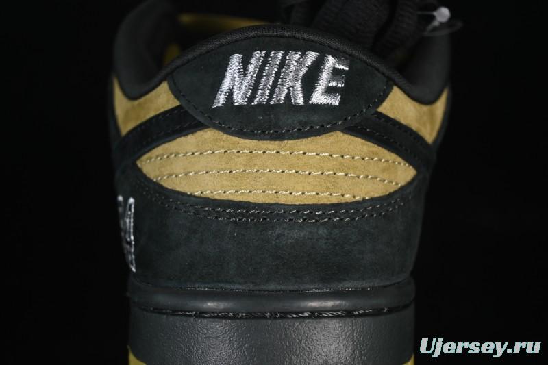 Nike Supreme Dunk SB Dunk Low Brown Yellow Casual Skate Shoes - HQ8487-300
