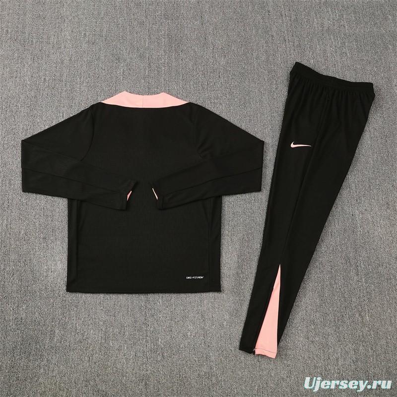 Player Version 25/26 France Black Half Zipper Jacket+Long Pants