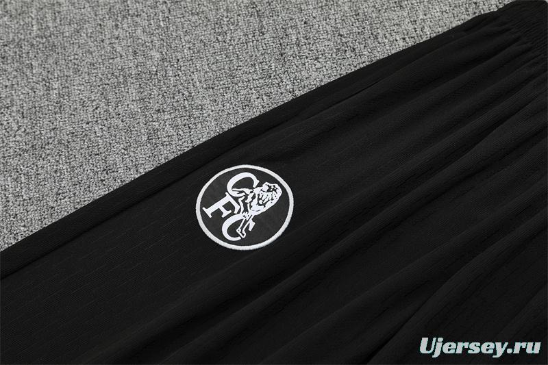 Player Version 25/26 Chelsea Color Blue T90 Half Zipper Jacket+Long Pants