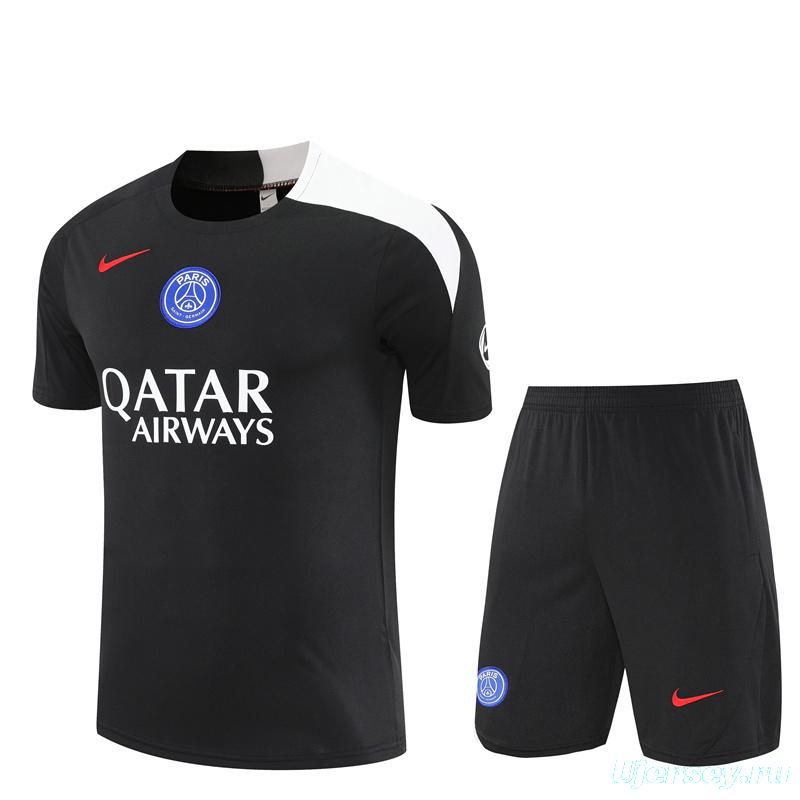 25/26 PSG Black T90 with XS Short Sleeve+Soccer Shorts