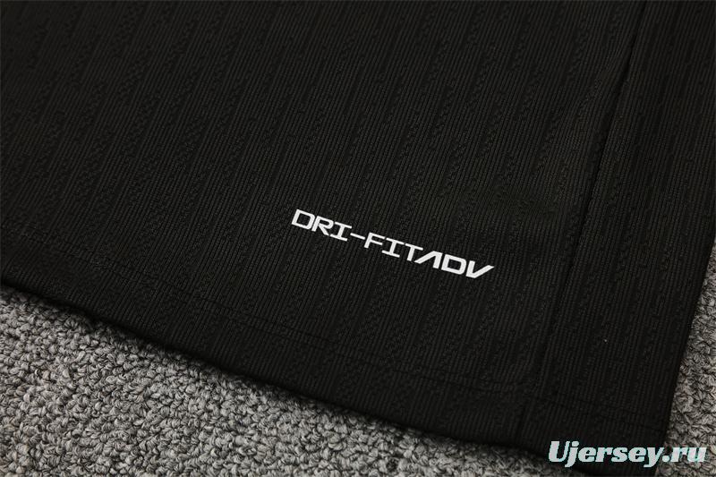 Player Version 25/26 France Black Half Zipper Jacket+Long Pants