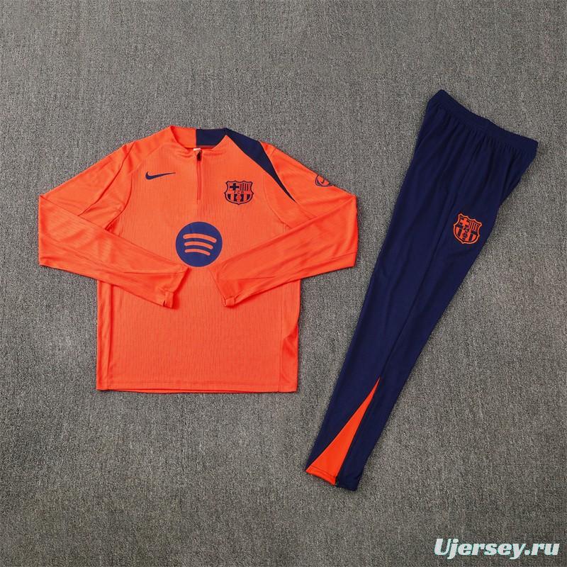 Player Version 25/26 Barcelona Orange T90 Half Zipper Jacket+Long Pants