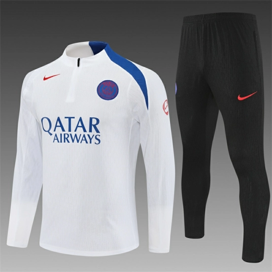 Player Version 25/26 Paris White T90 Half Zipper Jacket+Long Pants