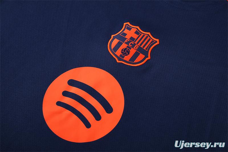 25/26 Barcelona Royal Blue T90 Short Sleeve Jersey+Shorts with XS