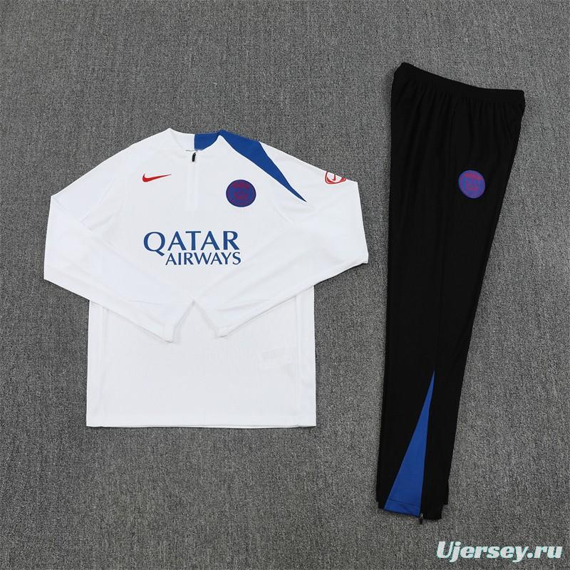 Player Version 25/26 Paris White T90 Half Zipper Jacket+Long Pants