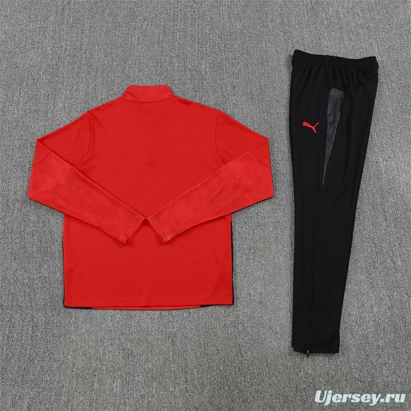25/26 AC Milan Red Camouflage Half Zipper Jacket+Long Pants