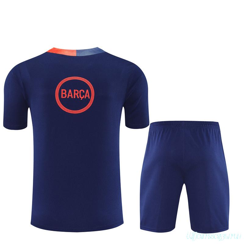 25/26 Barcelona Royal Blue T90 Short Sleeve Jersey+Shorts with XS