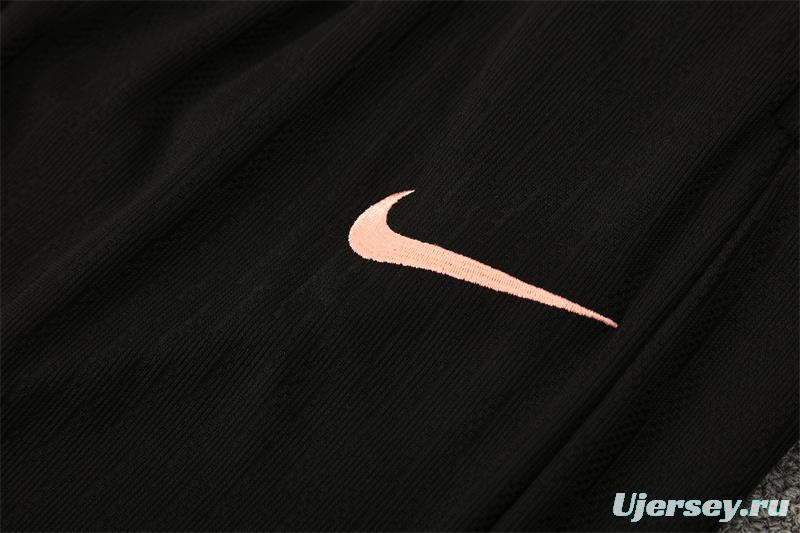 Player Version 25/26 France Black Half Zipper Jacket+Long Pants