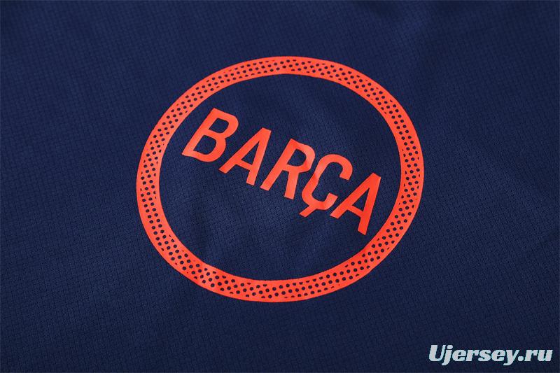 25/26 Barcelona Royal Blue T90 Short Sleeve Jersey+Shorts with XS