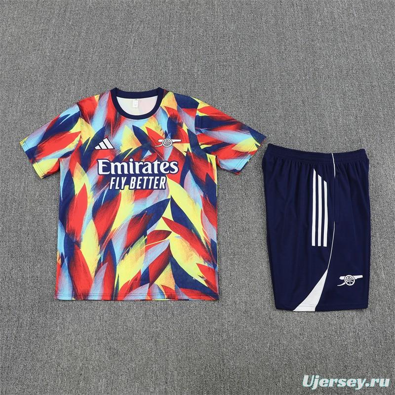 25/26 Arsenal Yellow Red Camouflage Short Sleeve Jersey+Shorts With XS